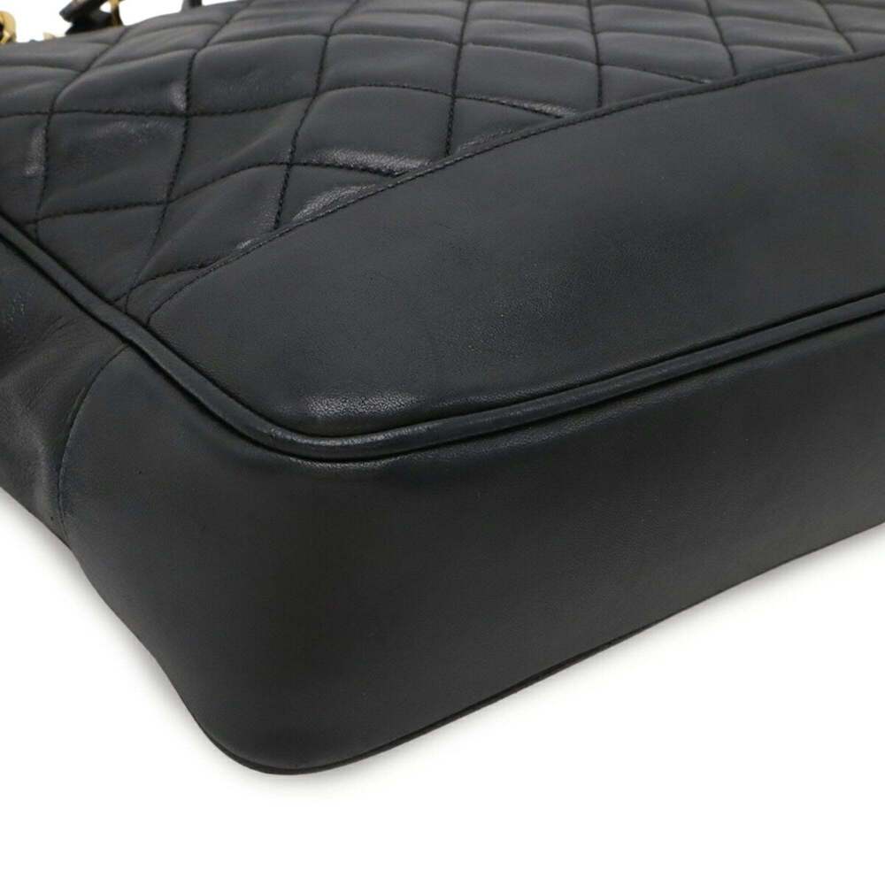 CHANEL Black Lambskin Leather Shoulder Bag - Picture 4 of 10